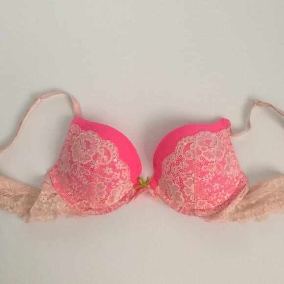 victorias Secret hot pink 34B push up bra