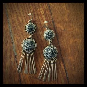 Lucky Brand Silver and Gold Drop Earrings