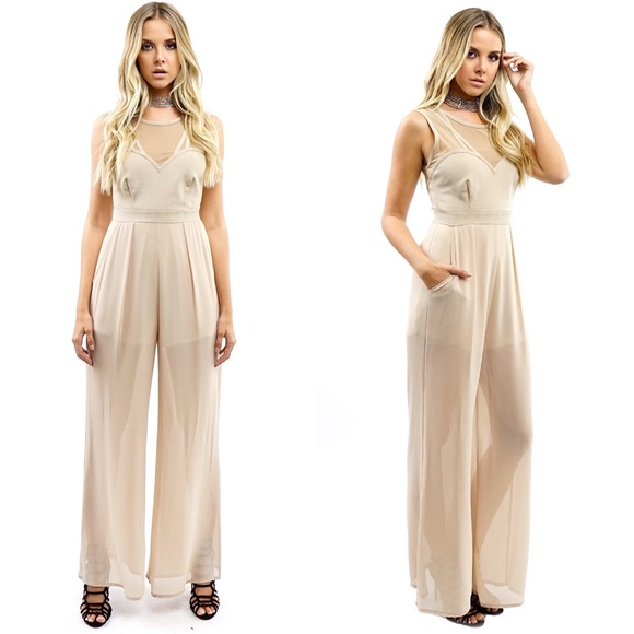 Nude Bandage Top Pant Jumpsuit - Picture 2 of 5