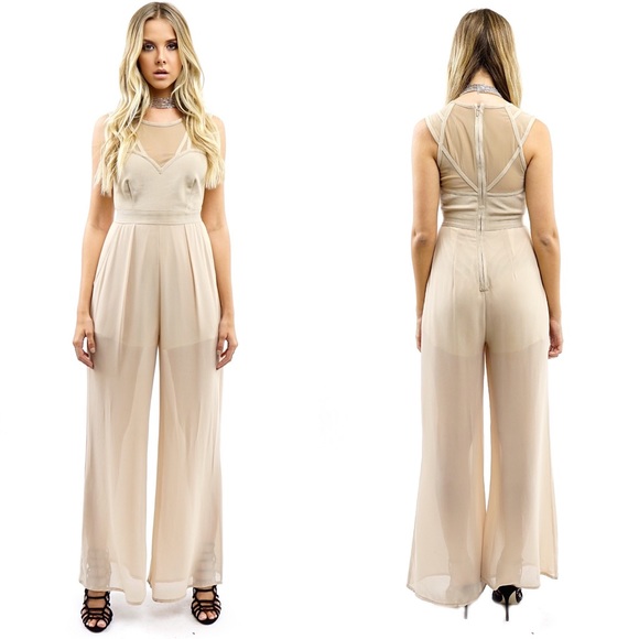 Nude Bandage Top Pant Jumpsuit - Picture 3 of 5