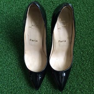 CL pigalle black patent pumps