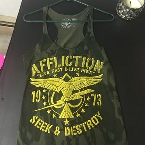 Affliction racer back tank