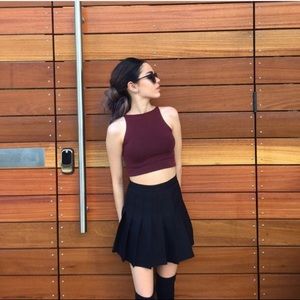 American Apparel Maroon Halter Crop