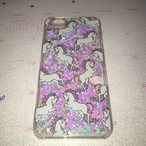 Nasty gal iPhone 6 Plus unicorn glitter case.