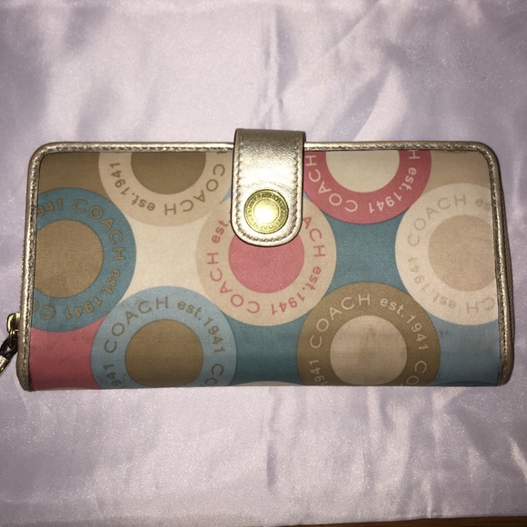 Used Coach Two-Compartment Wallet