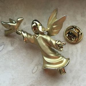 Vintage Giusti Gigio Dove & Angel pin