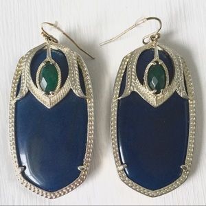 Rare Kendra Scott Blue Agate Silver Darby Earrings