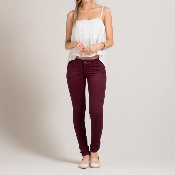 Maroon low rise jeggings