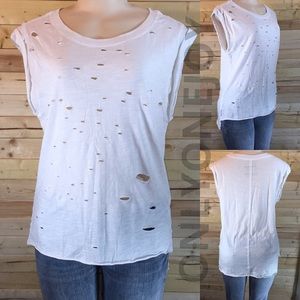 FREE PEOPLE WOMEN'S SHREDDED DESTROYED MUSCLE TEE