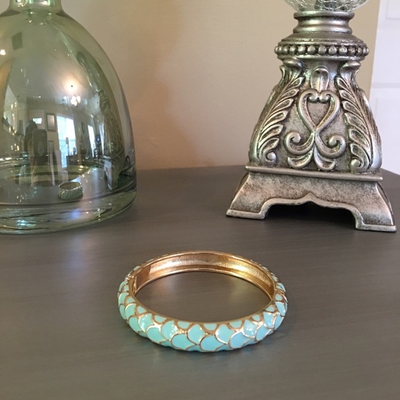 Independent Designer Jewelry - Mint Gold Enamel Bangle Bracelet