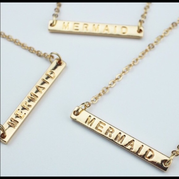 Jewelry - Mermaid 14k gold bar necklace