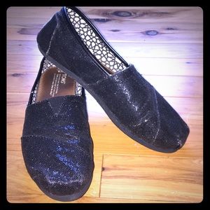 Black Glitter Toms