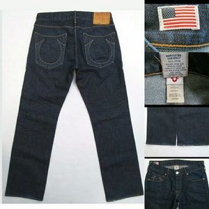 Mens True Religion BOBBY straight jeans 33 x 33.5