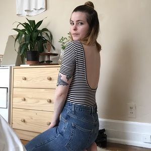 AA striped bodysuit size M