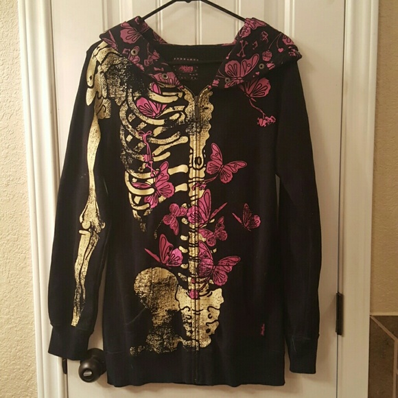 Skeleton zip up hoodie