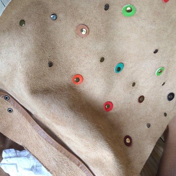 Carlos Falchi Leather Messenger Bag NWT - Picture 4 of 4