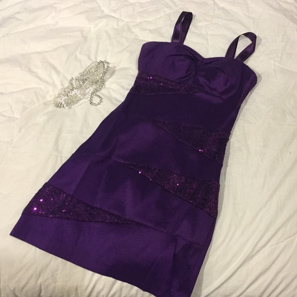 TeezeMe size 1 royal purple sequin dress