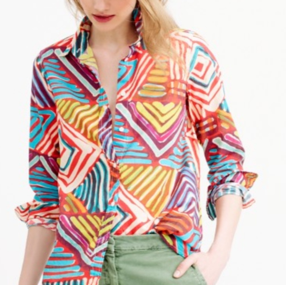 J.Crew Boy Shirt in Geo Brushstroke