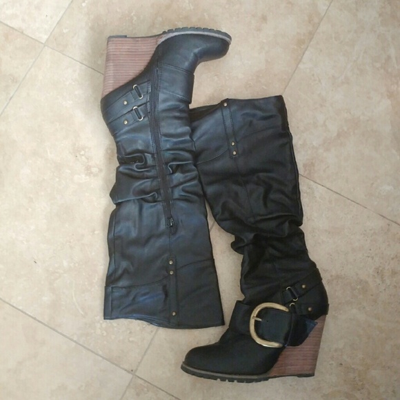 Cathy Jean Heeled Black Boots
