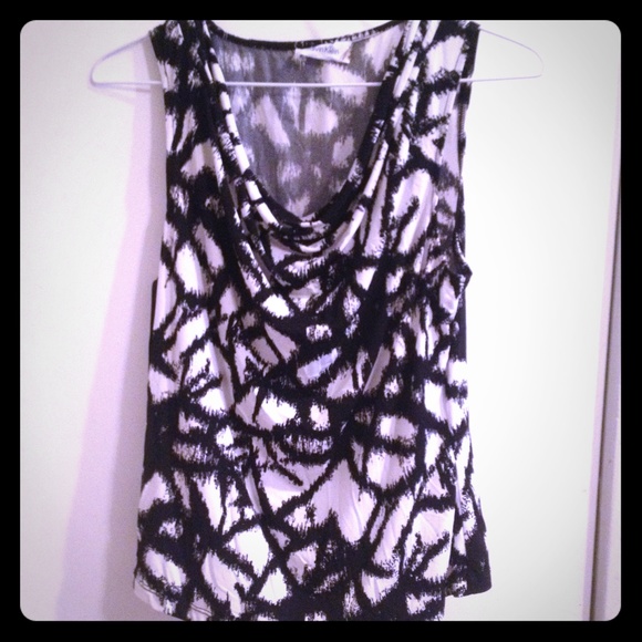 Calvin Klein Black & White Sleeveless Top
