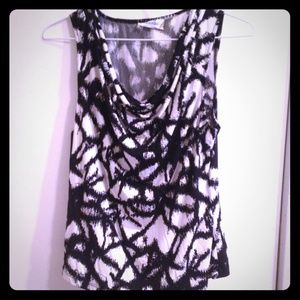 Calvin Klein Black & White Sleeveless Top