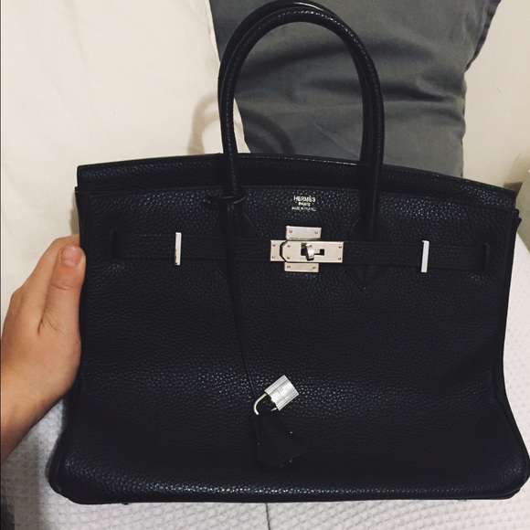 birkin inspired leather handbag