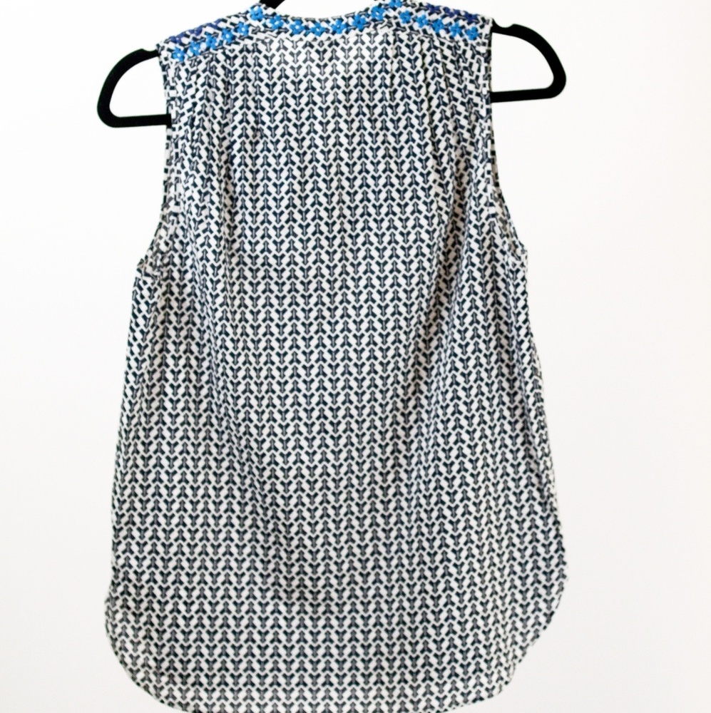 J.Crew Printed Embroidered Tassel Top (Factory) - Picture 2 of 2