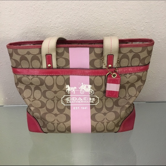 Coach Pink Ruby Signature Canvas - Picture 1 of 4