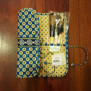Vera Bradley makeup brush roll set
