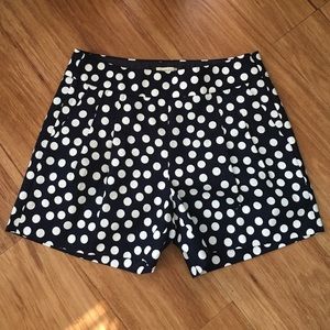 J. Crew Factory Navy Blue Polka Dot Shorts