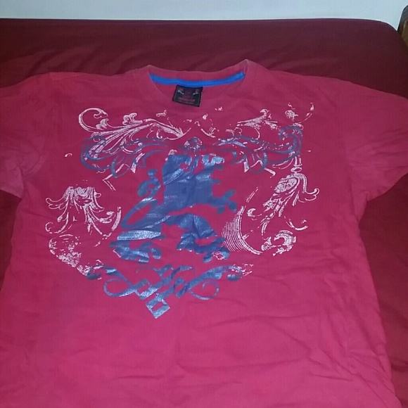 Blue, red, and white shirt
