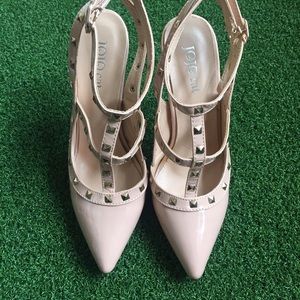 Rock stud nude heels