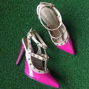 Pink rockstud heels