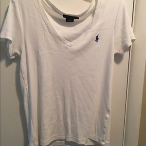 White polo v-neck size XL