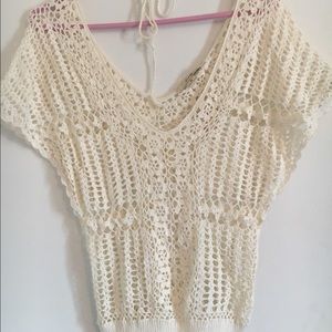 NWT Forever 21 cream crochet top
