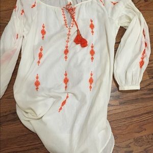 White and orange dress