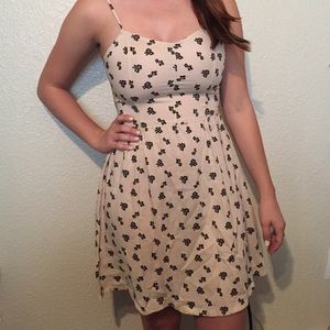 Cream Flower Patterned Dress