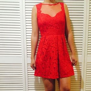 Red lace dress