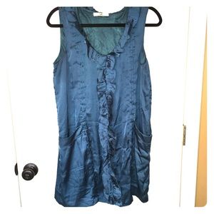 YA blue tie belt dress