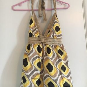 NWOT Geometric print halter top