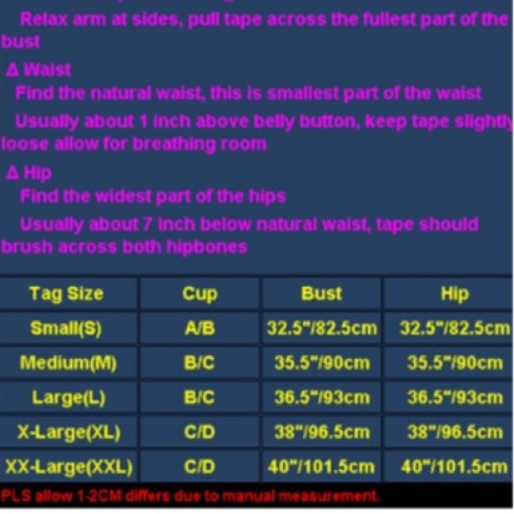 Bikini Swimsuit bathing suit black and pink - Picture 3 of 3