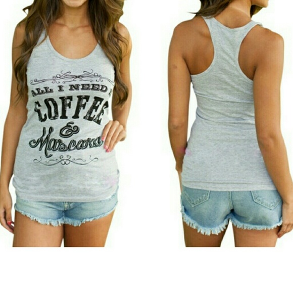💖1 SMALL LEFT! ☕FASHION GRAY TANK TOP☕ - Picture 3 of 4