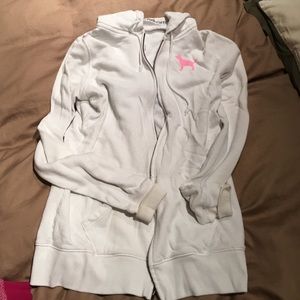 PINK by Victoria's Secret white zip up hoodie