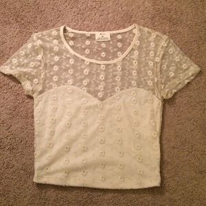 Pins and Needles Ivory crop top