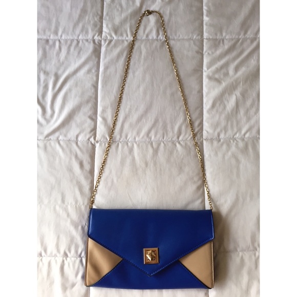 Royal Blue & Nude Crossbody Bag