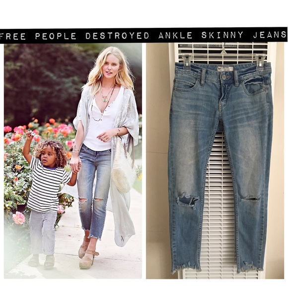 destroyed ankle jeans