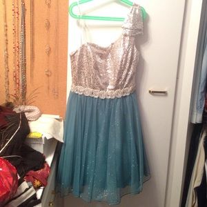 Sequin turquoise dress
