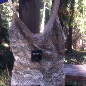 HOST PICK Lace over olive camisole