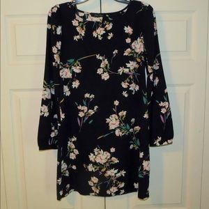 Honey Punch Navy Floral Shift Dress