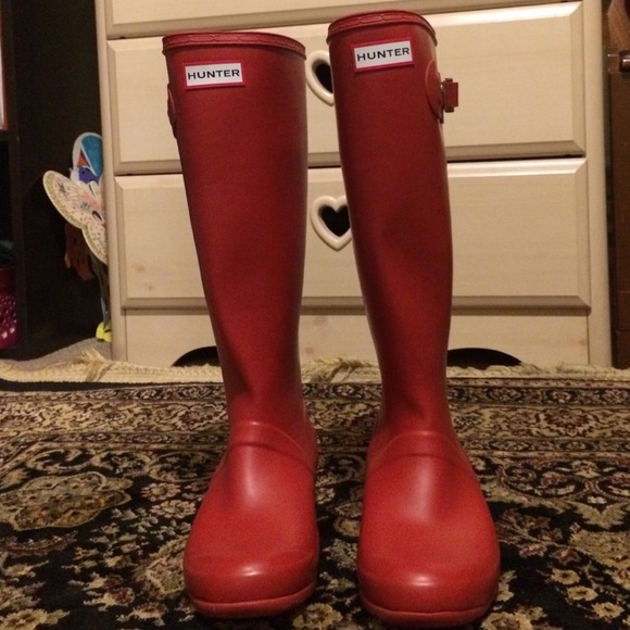 Red hunter boots